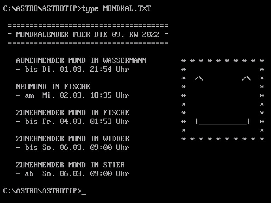 Mondkalender dieser Kalenderwoche