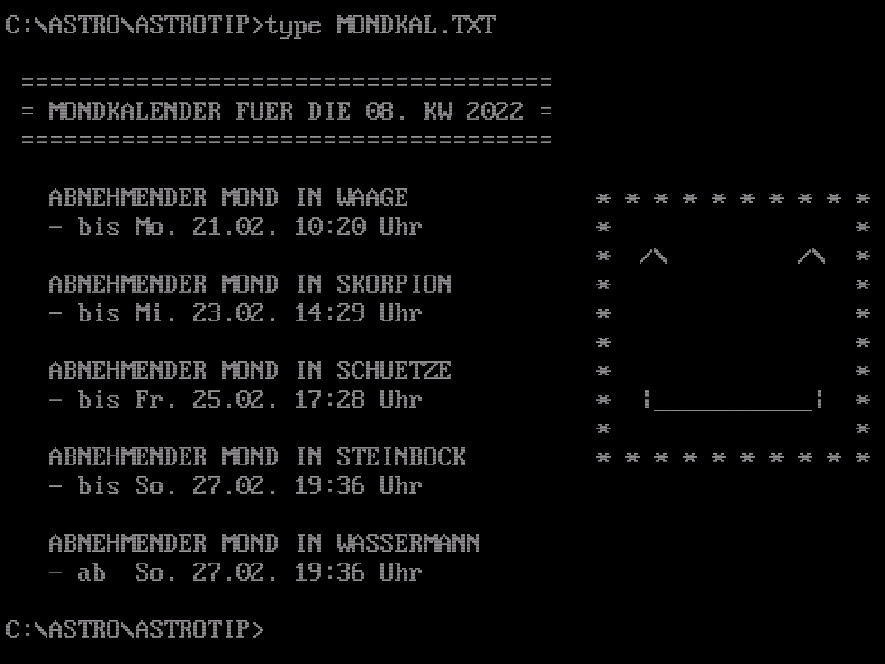 Mondkalender dieser Kalenderwoche