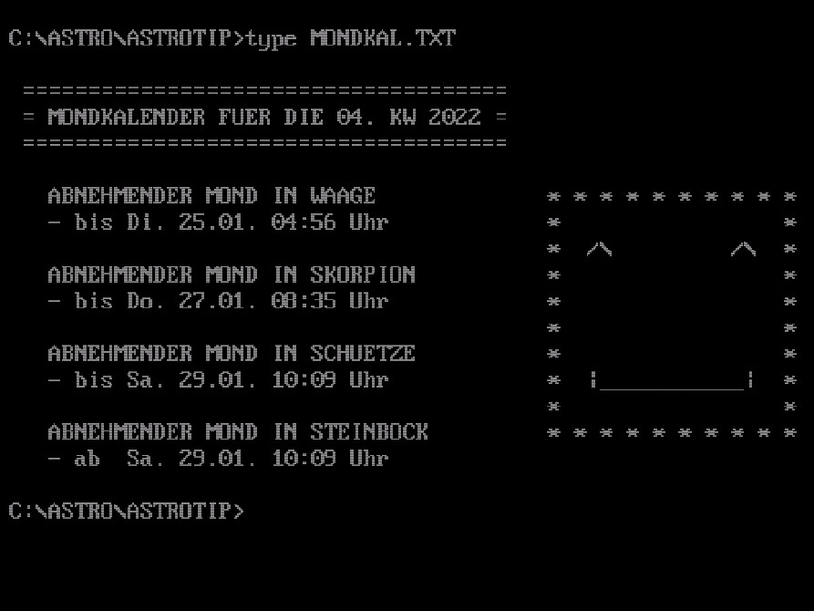 Mondkalender dieser Kalenderwoche