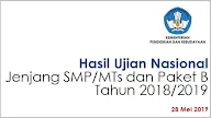 Capaian Nilai Ujian Nasional (UN) SMP/MTs 2019 Meningkat 