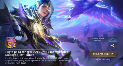 Pre Order Event Starlight Fest 2022 Mobile Legends