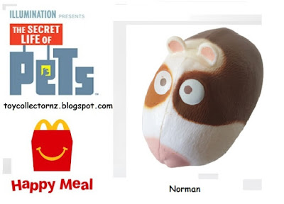 McDonalds Secret Life of Pets Toys 2016 Norman happy meal toy figurine guinea pig - plastic version available in Australia and New Zealand, Brazil and the rest of South America