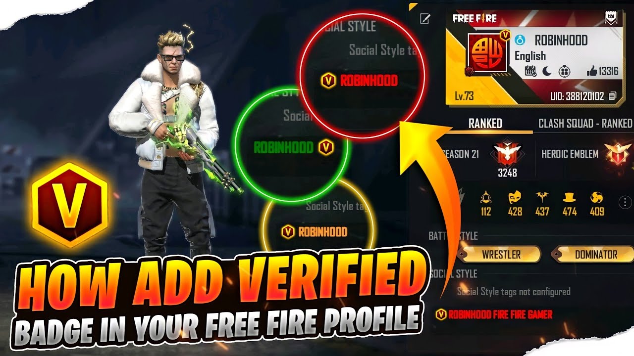 How to add V badge on FreeFire Profile