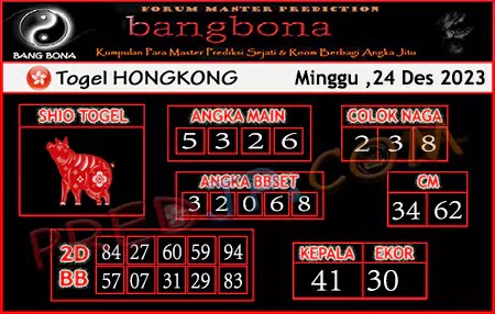 Prediksi HK Bang Bona Minggu 24 Desember 2023