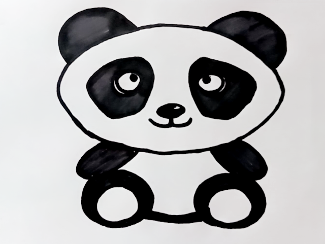 How to draw a panda - panda drawing tutorial 