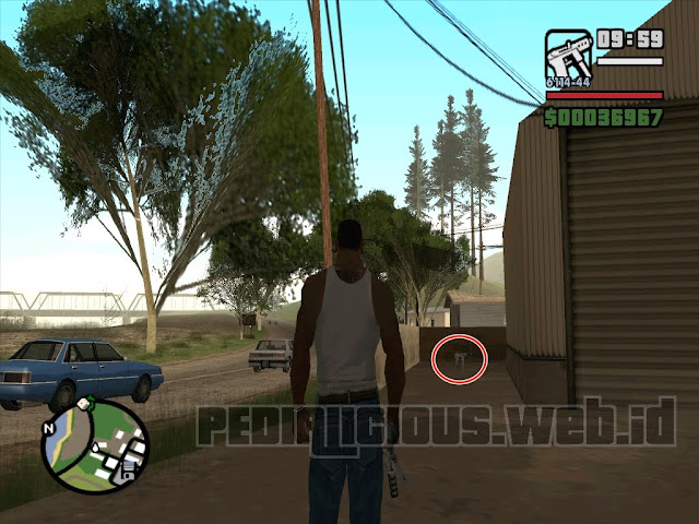 Blueberry, Red County Lokasi Tec-9 GTA San Andreas