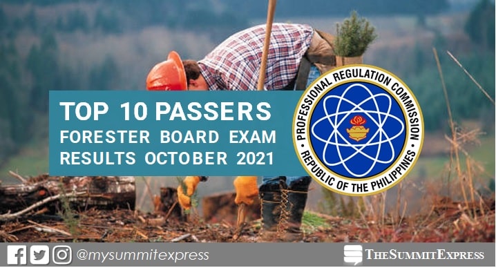 TOP 10 PASSERS: October 2021 Forester board exam result