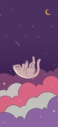 wallpaper iphone Cat napping among the stars