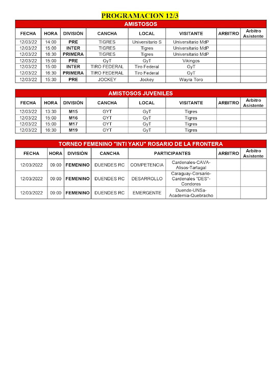 Boletín Oficial de la Unión de Rugby de Salta.