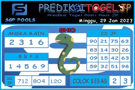 Prediksi Togel Singapura JP Minggu 29 Januari 2023