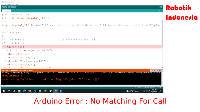 Arduino Error : No Matching Function For Call