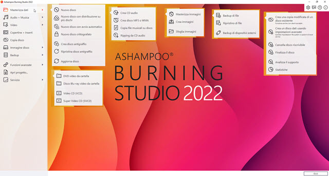 burning studio 2022 interfaccia