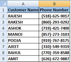 How to write Mobile Number in International Format in Excel Cells in Hindi