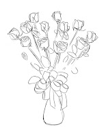 A bouquet of roses coloring page