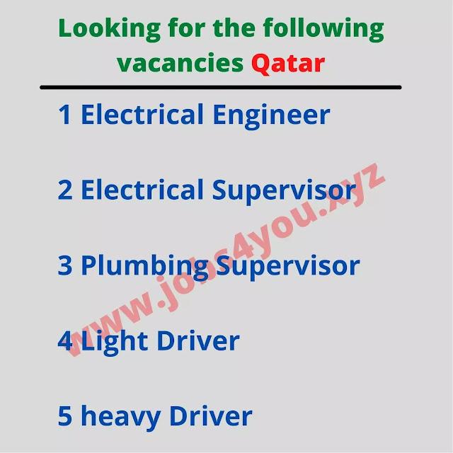 Looking for the following vacancies Qatar