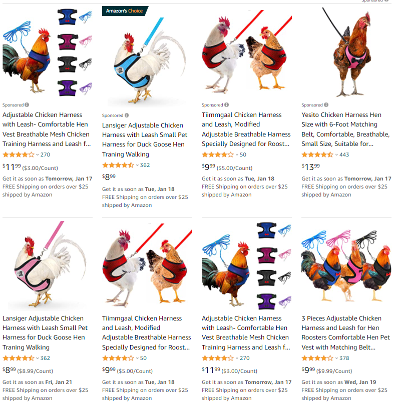 Amazon - Chicken Harnesses