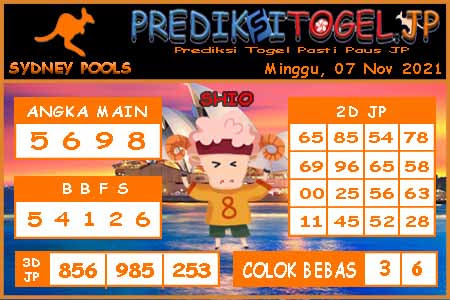 Prediksi Togel Sidney JP Minggu 07 November 2021