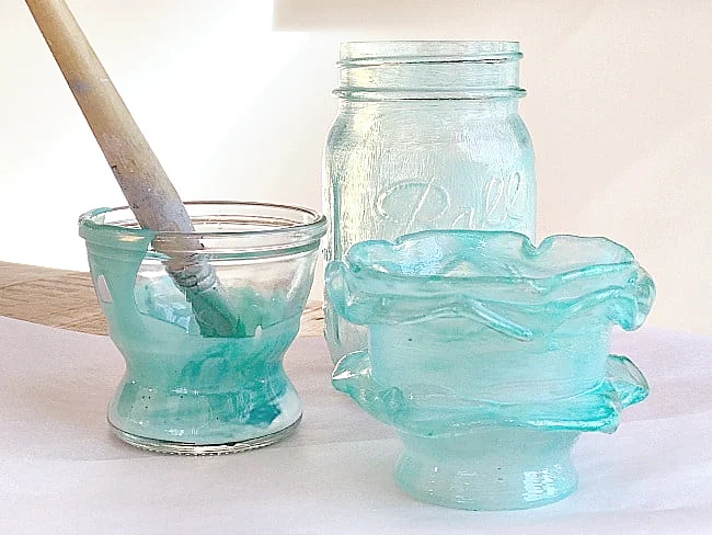 frosted blue mason jar supplies