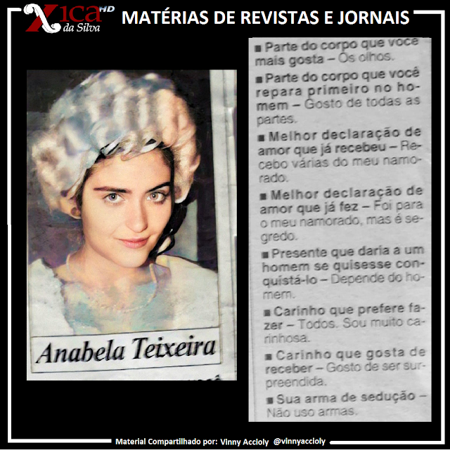 Matéria de Jornal sobre Anabela Texeira em Xica da Silva