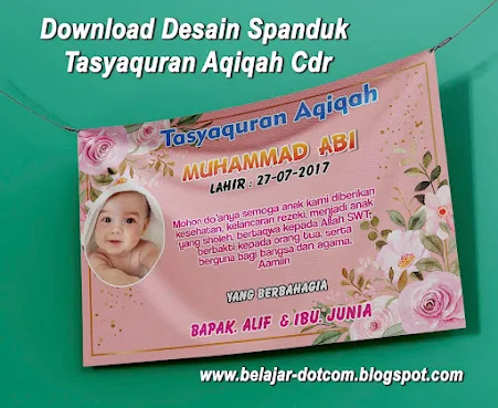 Download Desain Spanduk Tasyaquran Aqiqah Cdr