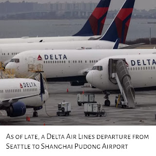 As of late, a Delta Air Lines departure from Seattle to Shanghai Pudong Airport