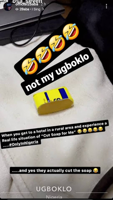 See The Moment 2Face Idibia Reacts After A Hotel In His Homestate, Benue, Cuts A Bar Soap Into Two For Lodgers To Share
