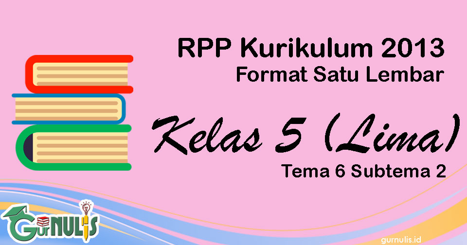 RPP Satu Lembar Kurikulum 2013 Kelas 5 Tema 6 Subtema 2 - www.gurnulis.id