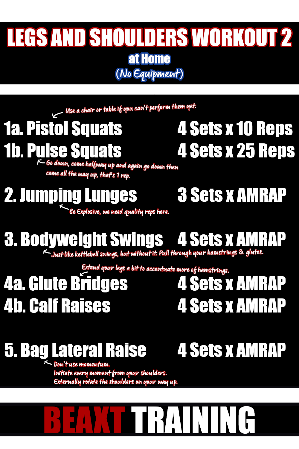 Legs and Shoulders Workout 2 at home without equipment