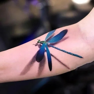 3d Realistic Dragonfly Tattoo