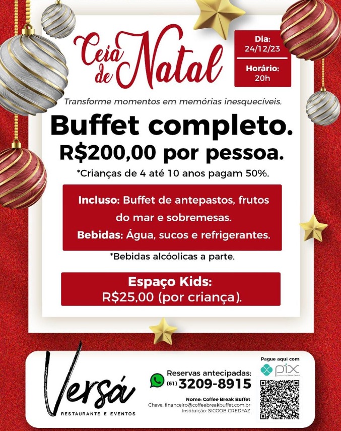 Natal no Versá Restaurante: uma celebração Natalina com a presença do Bom Velhinho