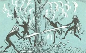 Kallikantzaroi sawing the world tree
