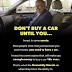 Don't buy a car until you.