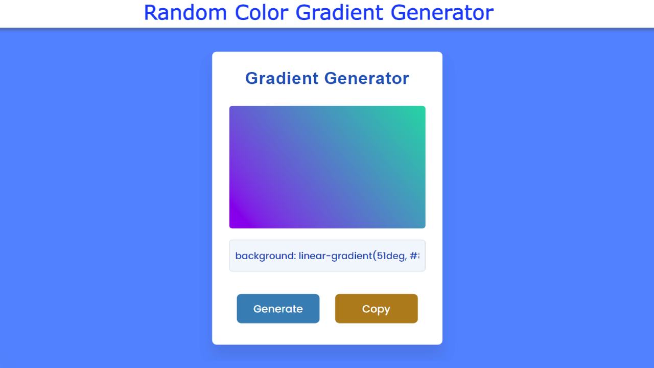 Random Gradient Generator with JavaScript & CSS