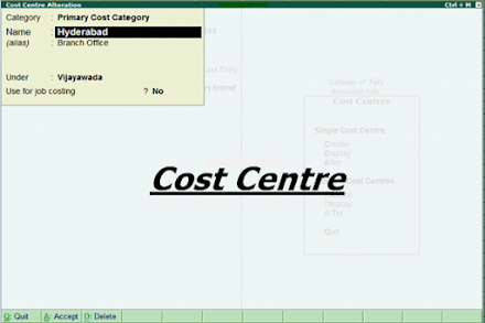 What is Cost Centre in Tally?