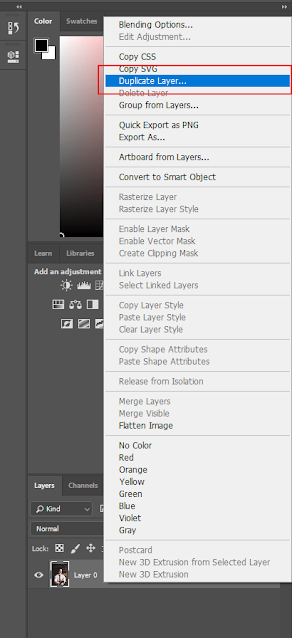 Duplicate Layer pada Photoshop