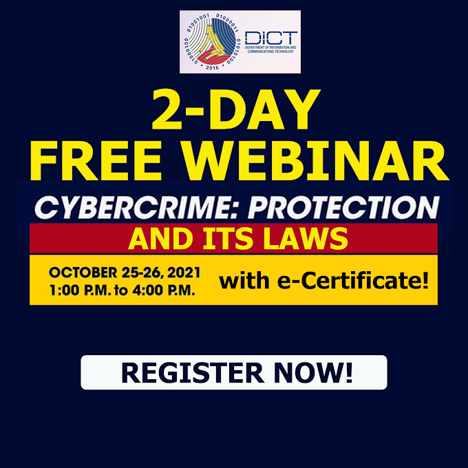 2-Day Free Webinar on CYBERSECURITY with E-Certificate | October 25-26 by DICT | Register Now!