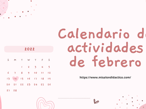 Calendario de actividades matemáticas para el mes de febrero