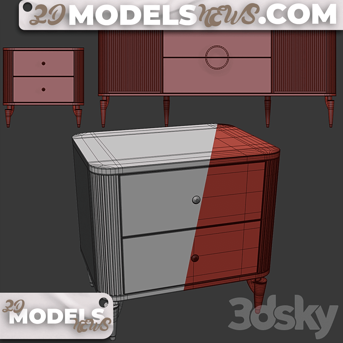Chest of drawers and bedside table model Art Deco Sanvito 3