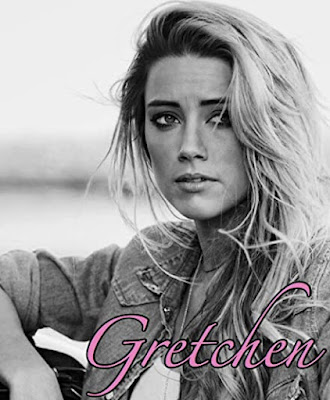 Amber Heard looking stressed as her long blonde hair blows in the wind the caption reads Gretchen