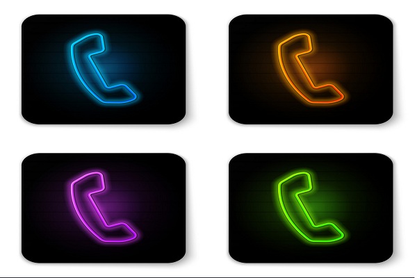 Phone Call Neon Icons