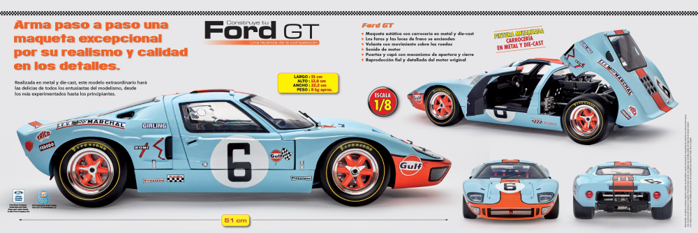 ford gt40 1:8 planeta deagostini mexico