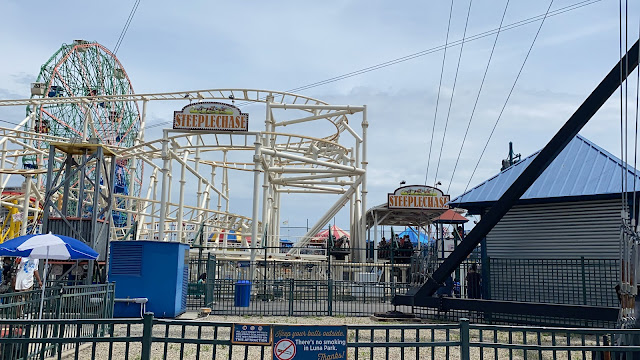 Steeplechase Roller Coaster Track Coney Island Luna Park Amusement Park