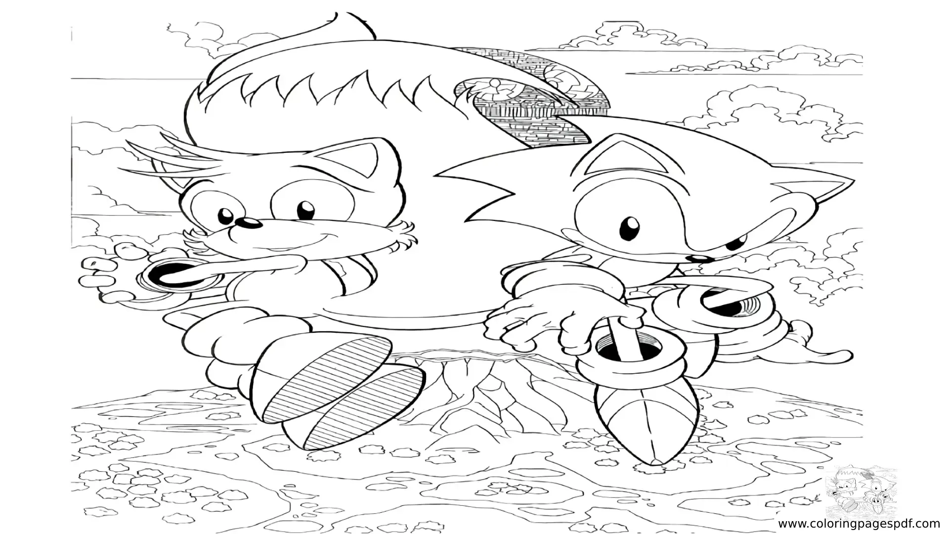 Coloring Pages Of Young Sonic And Tails