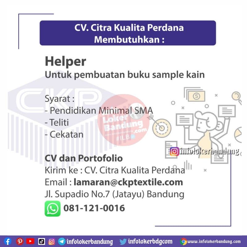 Lowongan Kerja CV. Citra Kualita Perdana Bandung Desember 2021