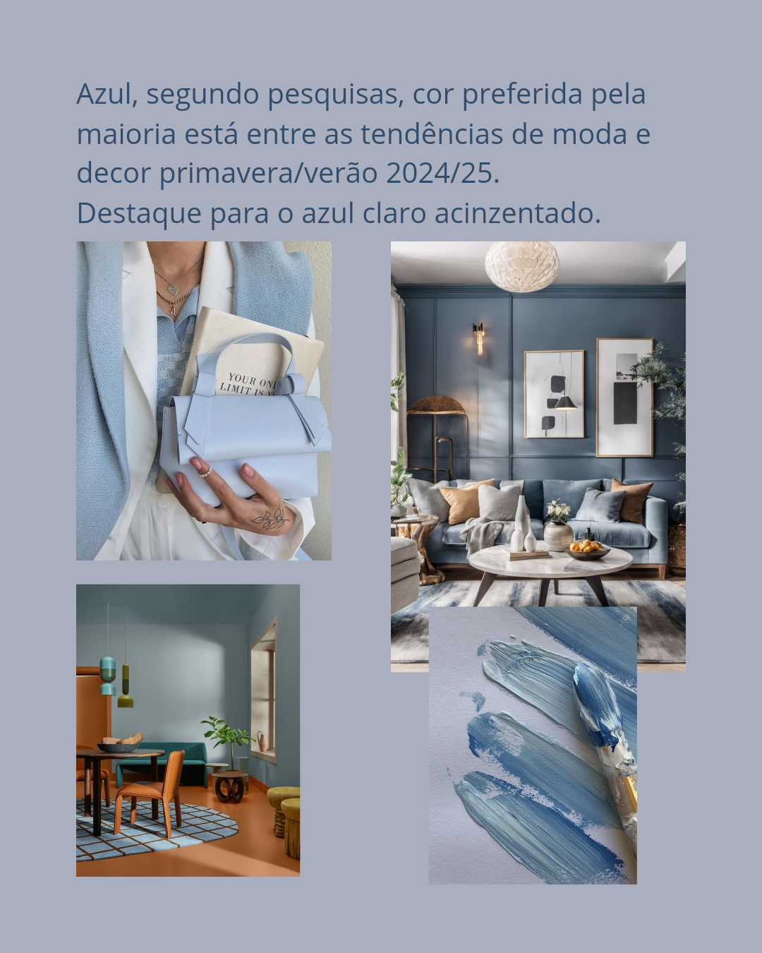 AZUL, tendência de COR primavera/verão 2024-2025