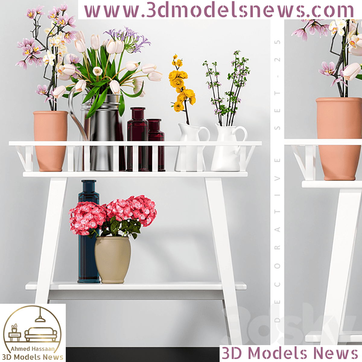 Classic Style Vases Holder Console Model