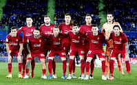 CLUB ATLÉTICO OSASUNA. Temporada 2021-22. Chimy Ávila, Jon Moncayola, Lucas Torró, Unai García, Sergio Herrera. Manu Sánchez, Rubén García, Darko Brasanac, Nacho Vidal, Kike Barja, Juan Cruz. GETAFE C. F. 1 CLUB ATLÉTICO OSASUNA 0 Domingo 19/12/2021, 18:30 horas. Campeonato de Liga de 1ª División, jornada 18. Getafe, Madrid, Coliseum Alfonso Pérez: 8.126 espectadores. Entrenadores: Getafe CF: Quique Sánchez Flores. Osasuna: Jagoba Arrasate. Árbitro: José Luis Munuera Montero, Andalucía. GOLES: 1-0: 90+3’, Darío Poveda.