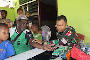 Satgas Yonif 122/TS Utamakan Kesehatan Masyarakat Pedalaman Papua Dengan Pengobatan Keliling di Wilayah Perbatasan RI-PNG