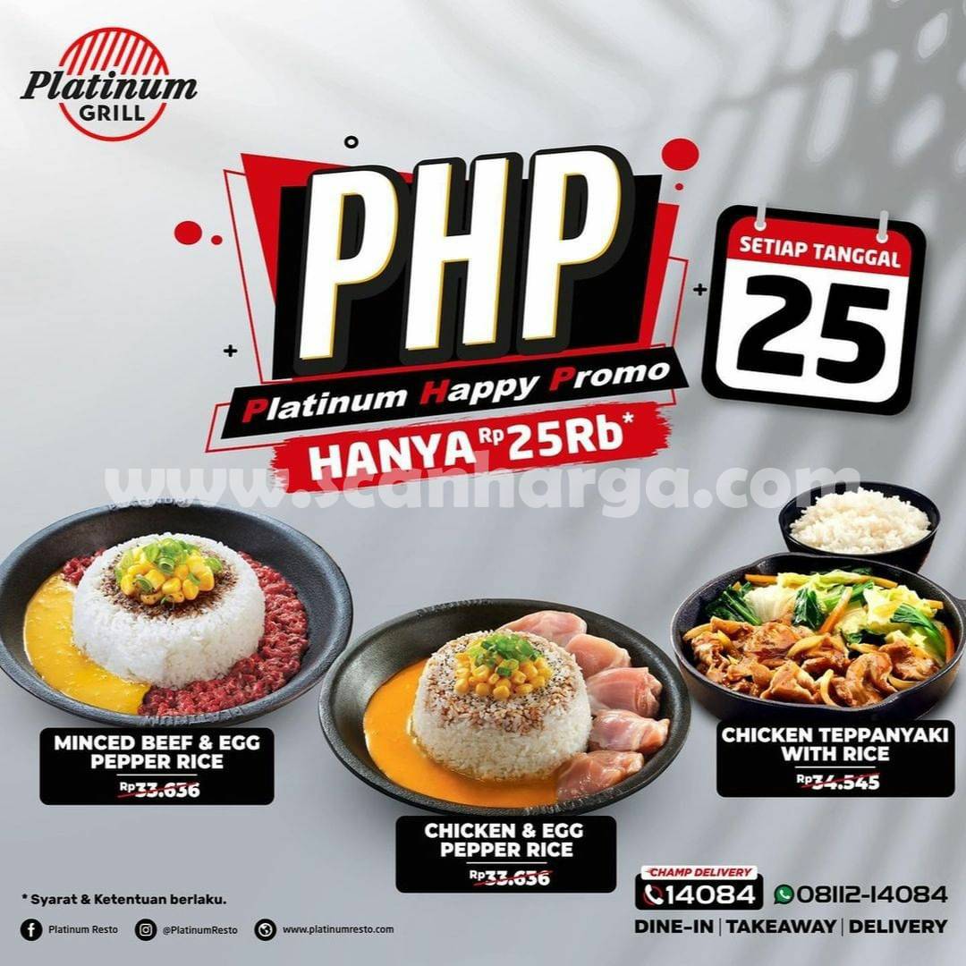 PHP Platinum Happy Promo menu Serba Rp 25.000