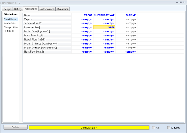 Refrigerant system simulation using Aspen HYSYS